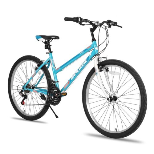 HH HILAND Bamcbase Womens Mountain Bike, 24 26 Inch 21 Speeds Hybrid Commuter Bicycle for Adults, Sport Hardtail Trail MTB