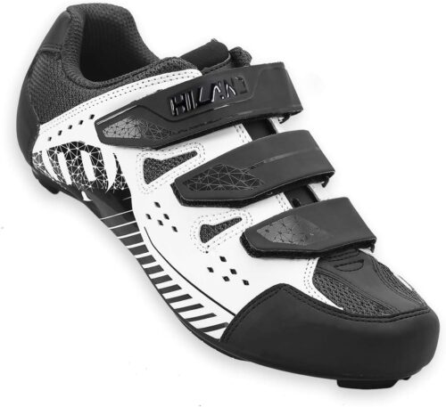 Hiland Unisex Wide Cycling Shoes Compatible with Peloton & Look Delta/SPD Cleats-3 Straps-Clip in Road/Mountain/Indoor Bike Shoes for Mens and Womens