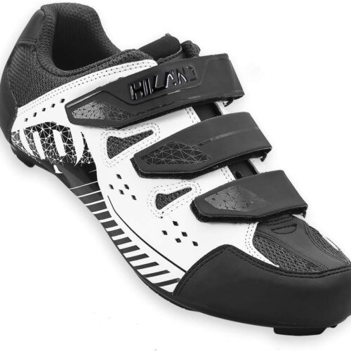 Hiland Unisex Wide Cycling Shoes Compatible with Peloton & Look Delta/SPD Cleats-3 Straps-Clip in Road/Mountain/Indoor Bike Shoes for Mens and Womens