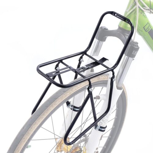 HOMEE Bicycle Front Rack, 15KG Capacity Bike Cargo Rack, Mountain Road Bike Cycling Equipment Stand Foot Stock for Cargo Luggage Picnic Carrier Rack