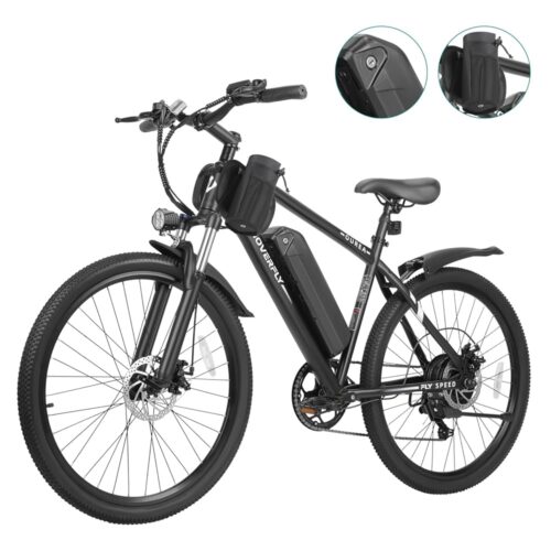 HOVERFLY OUREA Electric Bike 26", 750W Peak Motor Mountain Ebike, Up to 40 Miles 20MPH Removable Battery, 7-Speed and Shock Absorber, Electric Commuter Bike for Adults