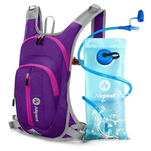 Hydration Pack Backpack for Women & Men, Lightweight Water Backpack with 2L Water Bladder for Hiking Cycling Running Biking