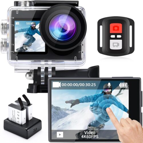 icefox Action Camera 4K 60FPS 20MP Underwater Camera, EIS, 40M Ultra HD Camera 170 ° Ultra Wide Angle WiFi Camcorder