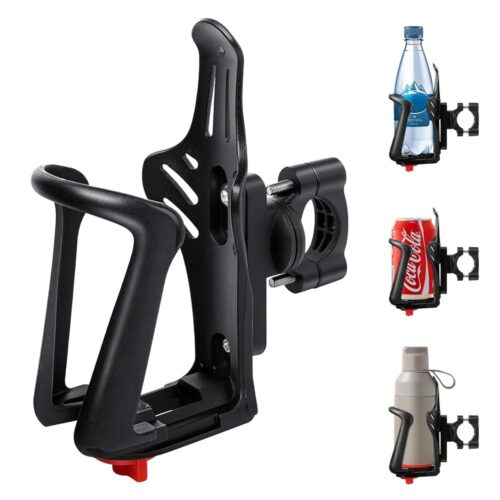 Ideashop Bike Water Bottle Holder, Universal Motorcycle Drink Holder Fits Handlebar & Frame with Screw Tool, Bicycle Bottle Cage Accessories for Kids Adults (Compatible with...