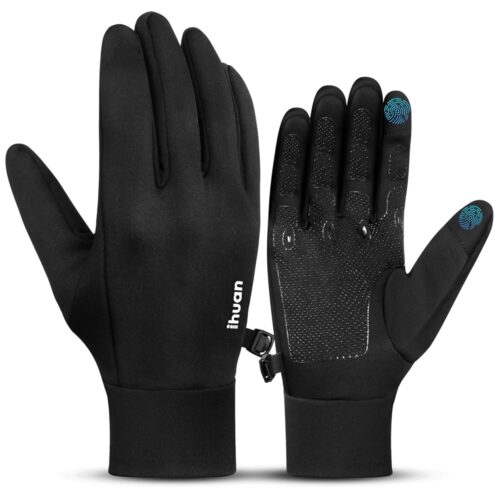 ihuan Thin Winter Running Gloves for Women Men, Sensitive Touchscreen Fingers for Cold Weather, Windproof Thermal Gloves for Working and Outdoor Sports, Soccer Cycling Camping...