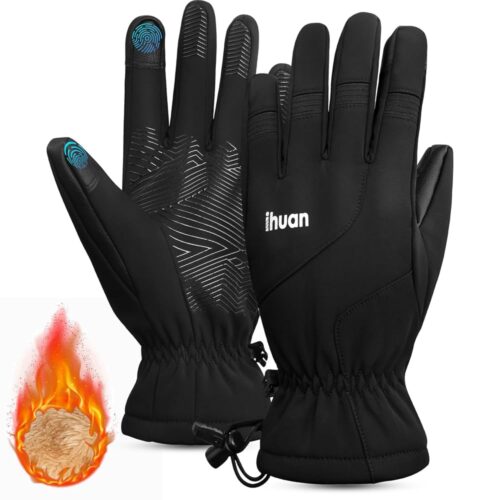 ihuan Winter Gloves Women Men Waterproof - Cold Weather Ski Warm Thermal Snow Gloves Touch Screen Fingers, Driving Hiking Motorcycle Cycling Insulated New Year Gifts