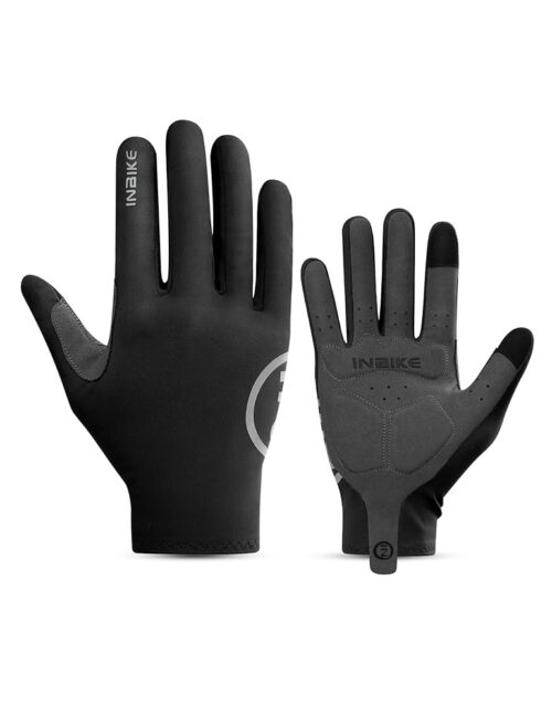 INBIKE Breathable Bike Gloves for Men Women, Full Finger Pad Cycling Gloves, Touchscreen Reflective Mountain Biking Bicycle