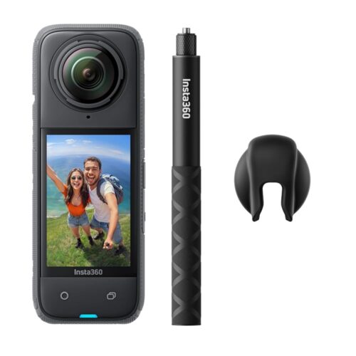 Insta360 X4 Get-Set Bundle - 8K Waterproof 360 Action Camera, 4K Wide-Angle Video, Invisible Selfie Stick Effect, Removable Lens Guards, 135 Min Battery Life, AI Editing,...