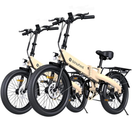 isinwheel U5 Electric Bike Adult 750W/500W, 20" Folding Bikes, 20MPH Max Range 45+ Mile, 48V Removable Battery, Weighs Only 48.5lbs, Suitable for Leisure Riding&Commuting