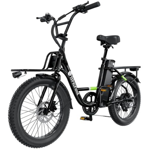 isinwheel U7 Electric Bike for Adults, 20 mph Cargo Ebike 1000W Peak Adult Electric Bicycles, 55 Miles Range E Bike, 48V 10.4Ah Removable Battery, 7 Speed Gearshift, 20" Step...