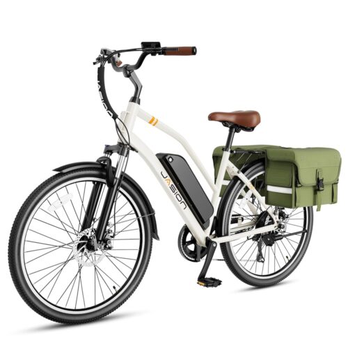 Jasion CB1 Electric Bike for Adults, 1000W Motor Peak Ebike, 450Wh Removeable Battery, 26'' City Cruiser Bicycle, 22 MPH Commuter Women Ebike, 7-Speed Gear