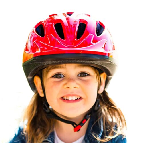 Joovy Noodle Bike Helmet for Toddlers and Kids Aged 1-9 with Adjustable-Fit Sizing Dial, Sun Visor, Pinch Guard on Chin Strap, and 14 Vents to Keep Little Ones Cool (Small, Red)