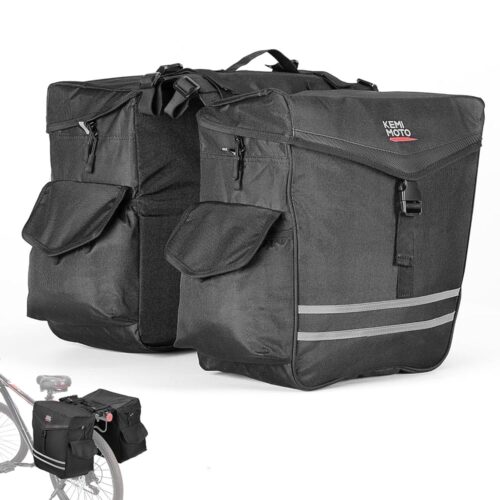 KEMIMOTO Bike Panniers Bag 40L Bike Panniers for Rear Rack, Waterproof with Rain Cover, Ebike Saddle Bags, Bicycle Panniers, Bike Rack Bag, Saddlebags for Bikes, Black Large...