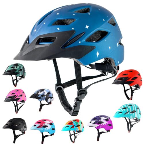 Kids Bike Helmet,Bavilk Kids Helmet CPSC Certified Boys Girls Bike Helmets with LED Light Detachable Visor Children Youth Teen Helmet for Skating Cycling Scooter Adjustable &...