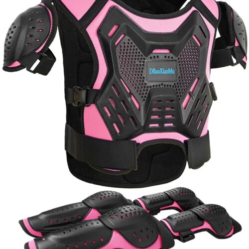 Kids Dirt Bike Gear, Youth Motocross Armor Protective Vest Suit，Children Chest Back Knee Eblow Protection for Cycling ATV