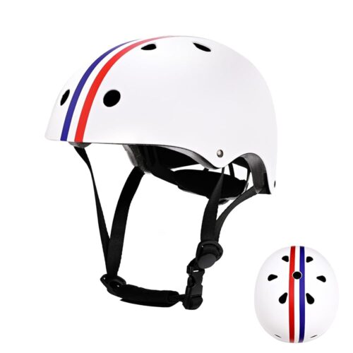 Kids Helmet, Adjustable Simple White Color Helmet, Bike Helmet for Boys and Girls, Highly-Protective & Premium Ventilation, Bicycle Rollerblading Longboard Skate Scooter