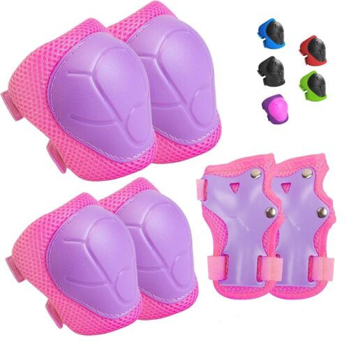 Kids Protective Gear Set Knee Pads for Kids 3-14 Years Toddler Knee and Elbow Pads with Wrist Guards 3 in 1 for Skating Cycling Bike Rollerblading Scooter