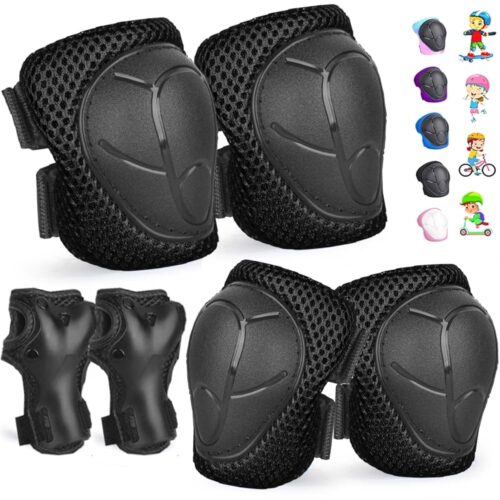 Kids/Youth Knee Pads and Elbow Pads Set for Kids 3-14 Years Boys Girls Protective Gear Set Adjustable Knee Pads, Elbow Pads, Wrist Guards Skateboard Skating Skiing Cycling...