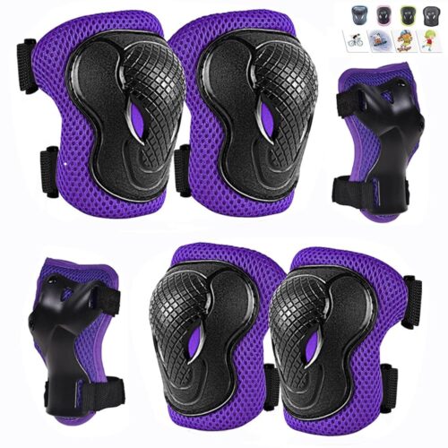 Knee Pads for Kids Knee Pads and Elbow Pads Set 6 in 1 Protective Gear Set for Boys Girls with Wrist Guard for Skateboarding Inline Roller Skating Cycling Scooter