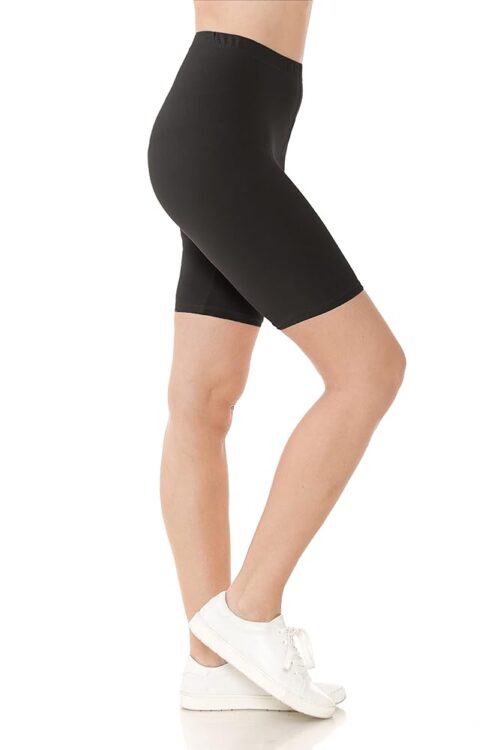 Leggings Depot High Waisted Buttery Soft Fashion Biker Shorts for Women (Available in Plus Size)