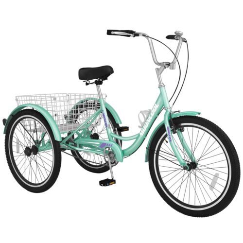 LILYPELLE Adult Tricycles 7 Speed, 3 Wheel Bikes Adult Trikes 20/24/26 inch, Three-Wheeled Bicycles Cruise Trike with Shopping Basket for Seniors, Women, Men