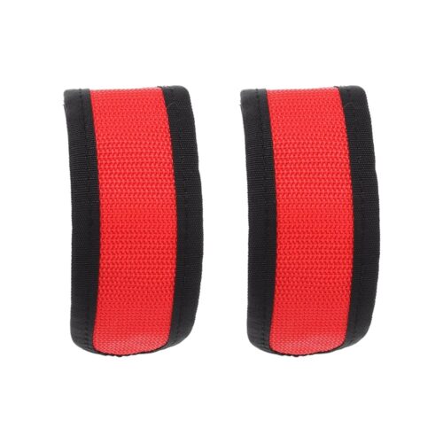 LIOOBO Bike Footrest Straps 1 Pair Bicycle Muzzle Adjustable Red Nylon Rope Adjustable Pedal Straps