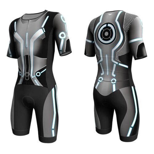 Logas Men‘s Triathlon Suit Trisuit Race Skinsuit Cycling Speed Suit Swimskin Bike Swim Run