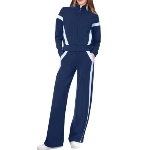 Lounge Sets for Women 2024 Sweatsuit 2 Piece Outfits Sweatshirt Wide Leg Sweatpant Tracksuit Matching Set