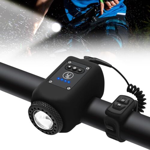 LumiHorn Bike Horn, 2024 New Mountain Bike Electronic Horn Bell, Bicycle Horn Bell with Wide Angle Floodlight, IPX5 Waterproof with USB Rechargeable Bike Electronic Horn