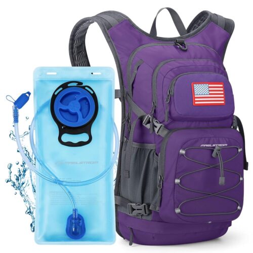 Maelstrom Hydration Backpack, Hiking Backpack with 2L/3L Water Bladder, High Flow Bite Valve Water Backpack Lightweight