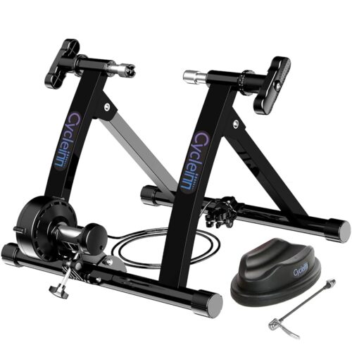 Magnetic Bike Trainer Stand for Indoor Exercise Riding, Noise Reduction, 8 Levels Resistance Setting, Stationary Bike Resistance Trainer for 26"-28", 700C Wheels