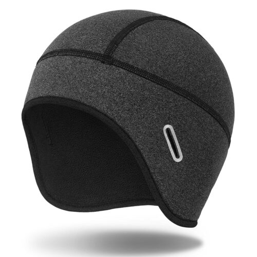 MELASA Winter Helmet Liner Skull Cap, Fleece Lined Warm Cycling Cap with Glasses Holes, Thermal Hat Beanie for Men Women