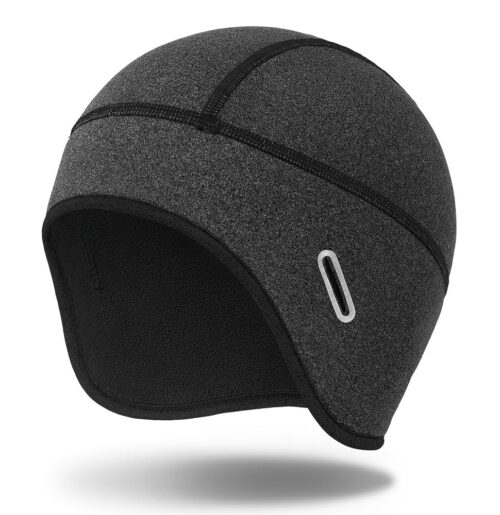 MELASA Winter Helmet Liner Skull Cap, Fleece Lined Warm Cycling Cap with Glasses Holes, Thermal Hat Beanie for Men Women