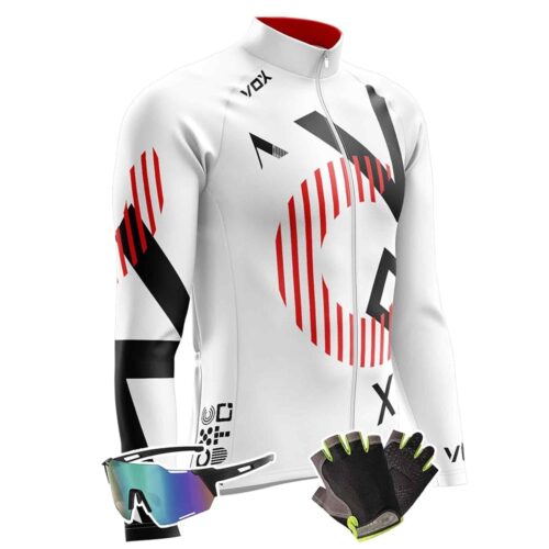 Men Cycling Jersey Set Fleece Velvet Long Sleeve Bike Jersey Kits + Cycling Pants with 9D Pad