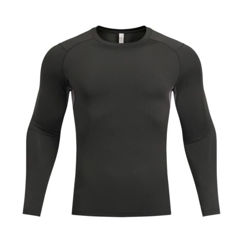 Mens Compression Men's Long Sleeved Quick Drying Tight Fitting Round Neck Elastic Running Suit Fitness Cycling