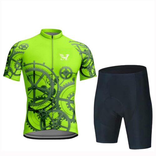 Men's Cycling Clothing Set Road Bike Jersey Bike Shorts and Jersey Suit 9D Padded Short Sleeve Outfits Set Quick-Dry