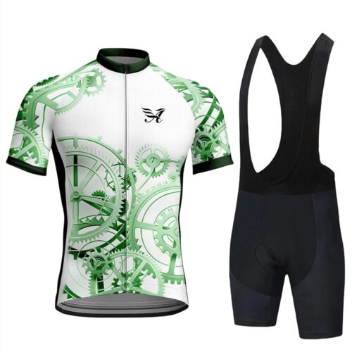 Men's Cycling Clothing Set Road Bike Jersey Bike Shorts and Jersey Suit 9D Padded Short Sleeve Outfits Set Quick-Dry