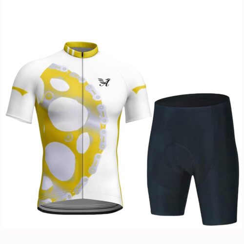 Men's Cycling Clothing Set Road Bike Jersey Bike Shorts and Jersey Suit 9D Padded Short Sleeve Outfits Set Quick-Dry