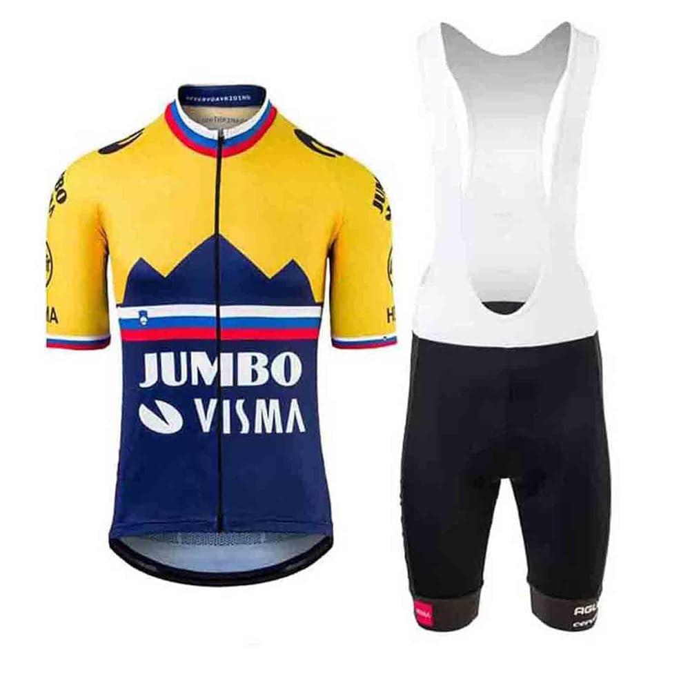 Men's Cycling Jersey Suit Cycle Short Sleeve Shirt and 20D Padded Bib Shorts Road Bicycle & Mountain Bike Set Clothes