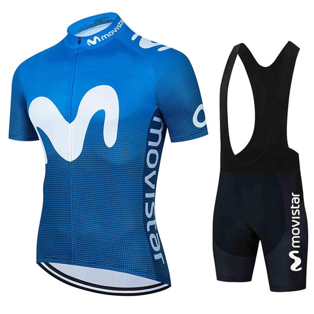 Men's Cycling Jersey Suit Cycle Short Sleeve Shirt and 20D Padded Bib Shorts Road Bicycle & Mountain Bike Set Clothes