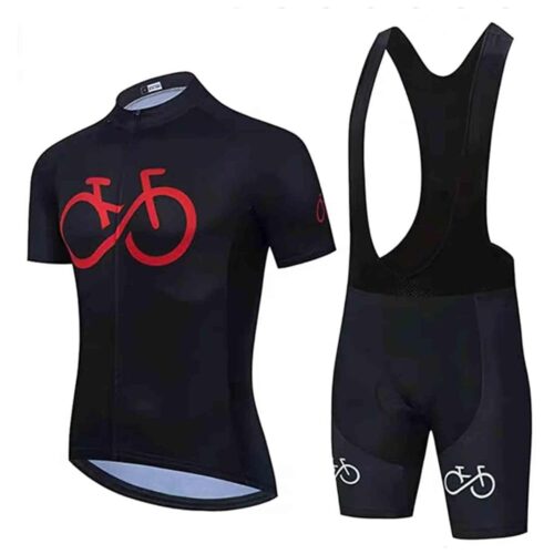 Men's Cycling Jersey Suit Cycle Short Sleeve Shirt and 20D Padded Bib Shorts Road Bicycle & Mountain Bike Set Clothes