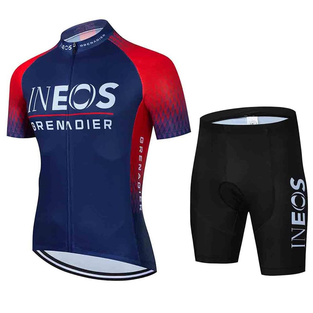 Men's Cycling Jersey Suit Cycle Short Sleeve Shirt and 20D Padded Shorts Road Bicycle & Mountain Bike Set Clothes