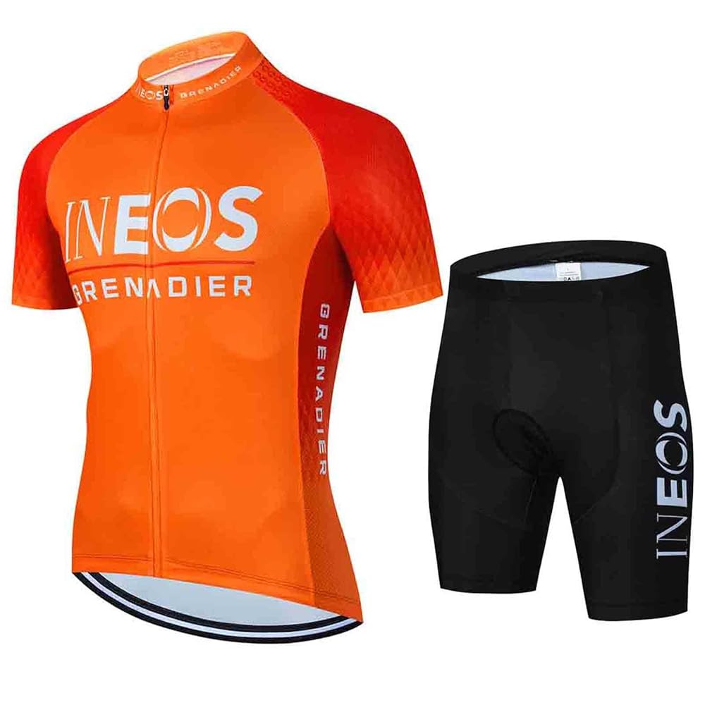 Men's Cycling Jersey Suit Cycle Short Sleeve Shirt and 20D Padded Shorts Road Bicycle & Mountain Bike Set Clothes