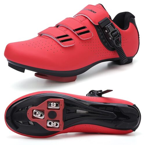 Mens Womens Cycling Shoes Compatible with Pelaton Bike Shoes Road Bike Shoes Riding Bicycle Pre-Installed with Delta Cleats Clip Indoor Outdoor Pedal