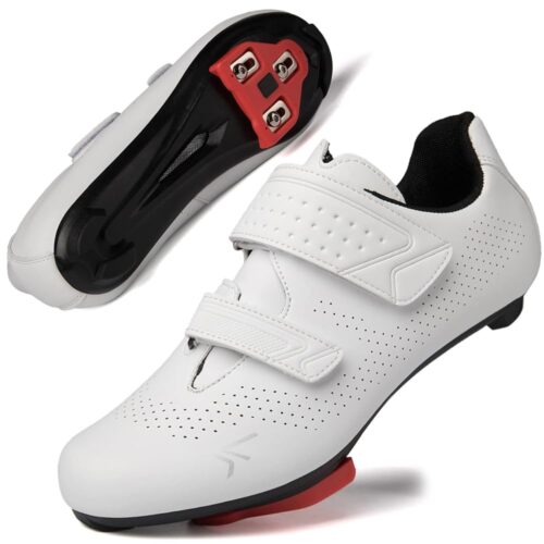 Mens Womens Cycling Shoes Compatible with Pelaton Road Bike Pelaton Shoes Riding Shoes Bicycle Pre-Installed Delta Cleats