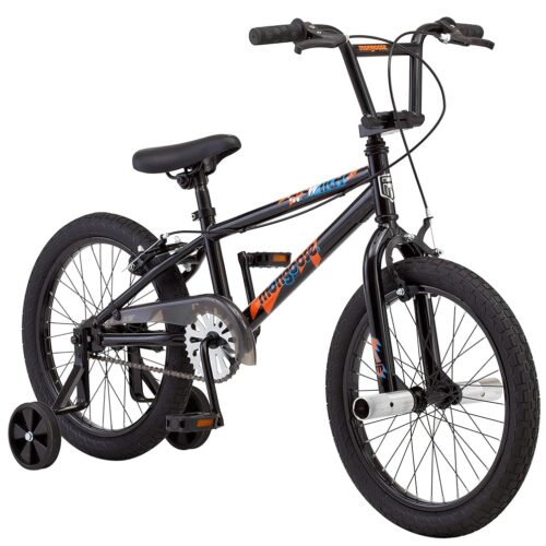 Mongoose Switch and Stun BMX Style Kids Bike, for Boys and Girls Bicycle Ages 5-8, 18-Inch Wheels, Low Stand Over Steel Frame, with Durable Chain Guard