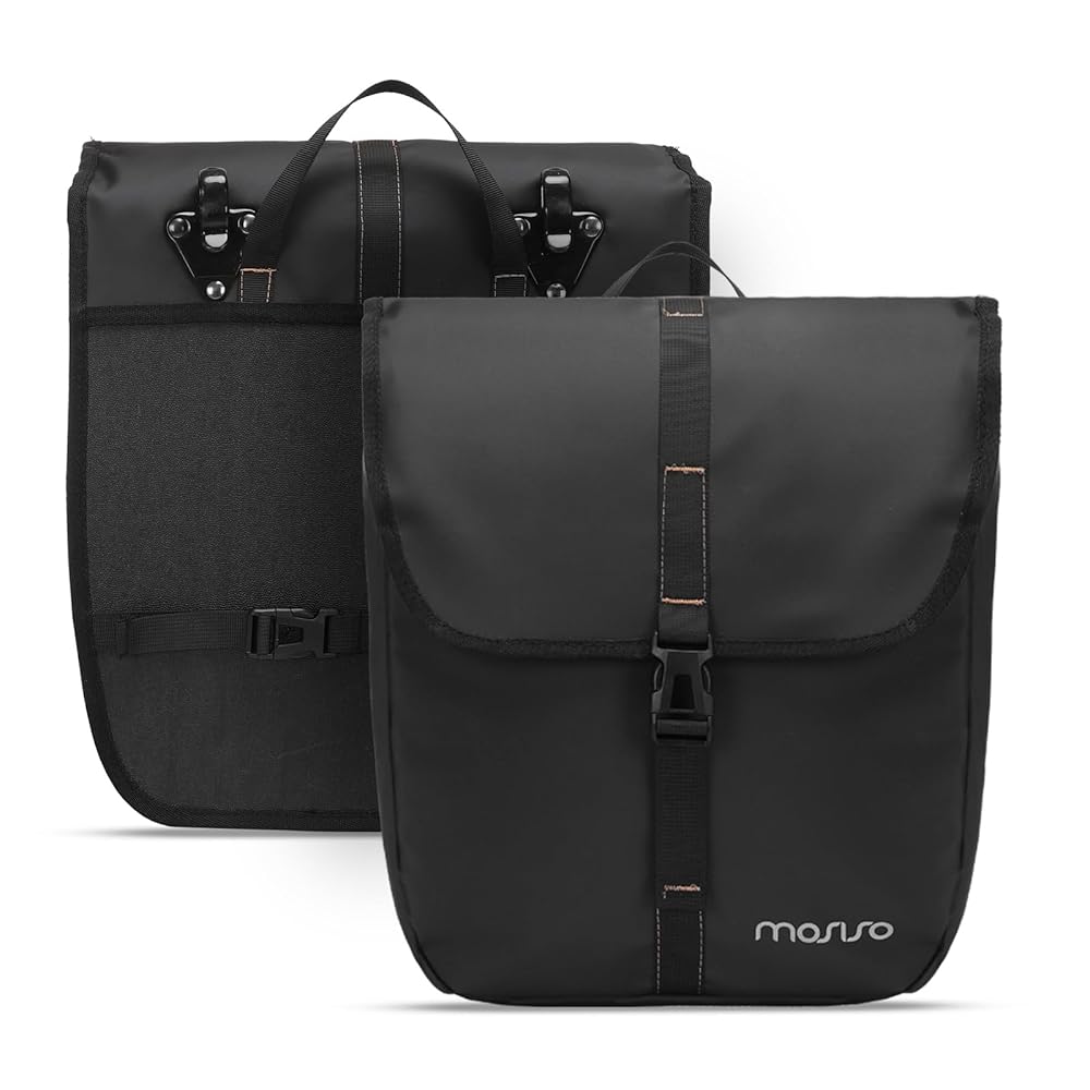 MOSISO 20L Bike Panniers, 2 Pack Waterproof Panniers Bike Bag, Large Capacity Flap Bike Rear Rack Seat Bag Bicycle Luggage Storage Trunk Bag for Road Mountain Cycling Traveling... MOSISO 20L Bike Panniers, 2 Pack Waterproof Panniers Bike Bag, Large Capacity Flap Bike Rear Rack Seat Bag Bicycle Luggage Storage Trunk Bag for Road Mountain Cycling Traveling...