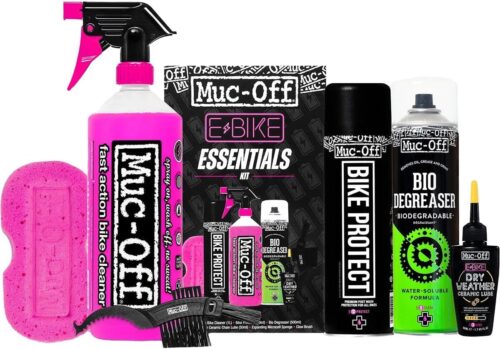 Muc Off eBike Essentials Kit - Bike Cleaning Kit, Bike Maintenance Kit for Electric Bikes - Includes Bike Wash and Bike Chain Lube