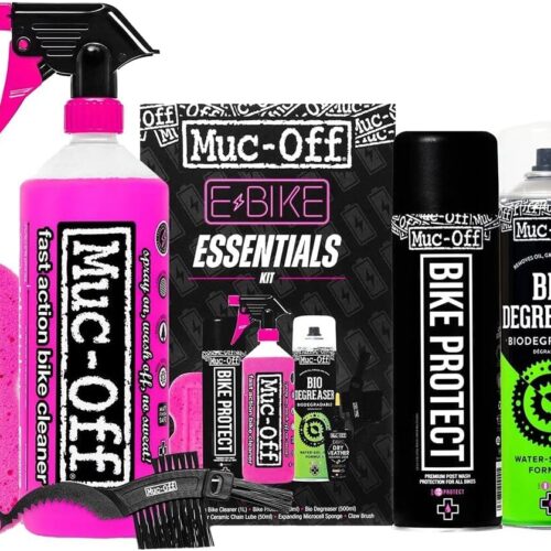 Muc Off eBike Essentials Kit - Bike Cleaning Kit, Bike Maintenance Kit for Electric Bikes - Includes Bike Wash and Bike Chain Lube