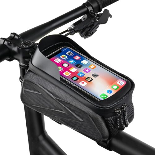 MUEUSS Bike Bag Phone Mount Bag,Top Tube Front Frame Bag,Bicycle Accessories Pouch,EVA Waterproof TPU Touch-Screen for Mountain Road Bike, MTB, E-bikes, Compatible with Phone...